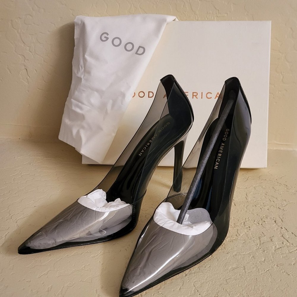 New Good American Cinder-f*cking-rella Pumps - Light Smoke Size 9.5 NWT - Picture 4 of 12
